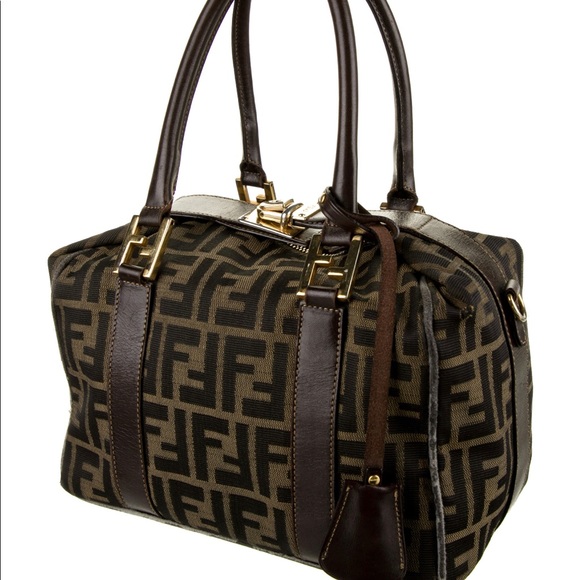 ❌SOLD ❌ Fendi Boston bag vintage Zucca 2 way Satchel - Picture 9 of 10